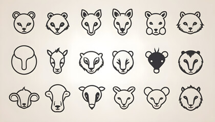 animal icons set