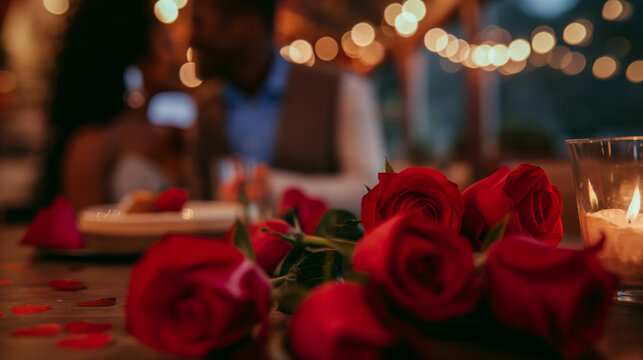 A couple celebrating Valentine's Day. Generative Ai.