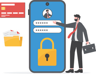 Personal Data Cyber Security concept, Internet and Information Privacy Protection illustration

