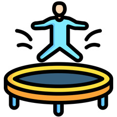 Trampoline Flips lineal multi color icon, related to carnival, festival theme, best for UI, UX kit, web and app development.
