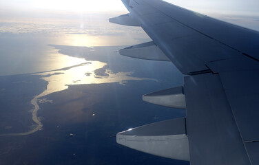 Blick aus einem Flugzeug