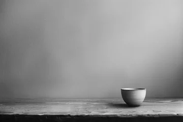 Gardinen Minimalist shot of a single cup of hemlock, evoking the final moments of Socrates' life, minimalistic style, © HASAN