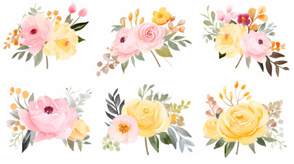 Obraz na płótnie Canvas Flower frame with decorative flowers, decorative flower background pattern, floral border background