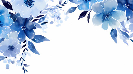 Fototapeta premium Flower frame with decorative flowers, decorative flower background pattern, floral border background