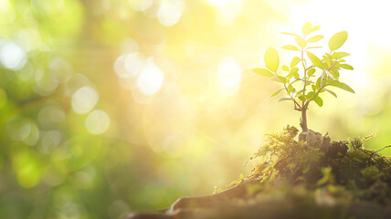 refreshing natural nature background with sun rays and blurred background