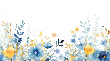 Fototapeta na wymiar Flower frame with decorative flowers, decorative flower background pattern, floral border background