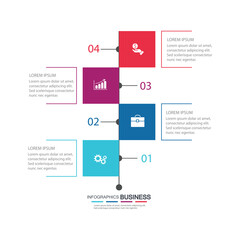 Business Infographic with four Strategic Steps