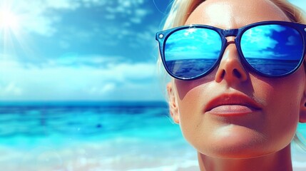 Fototapeta premium woman relaxing in the pool