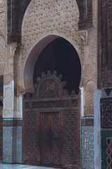 A photo of the inside of a medrasa in Fes, Morocco 