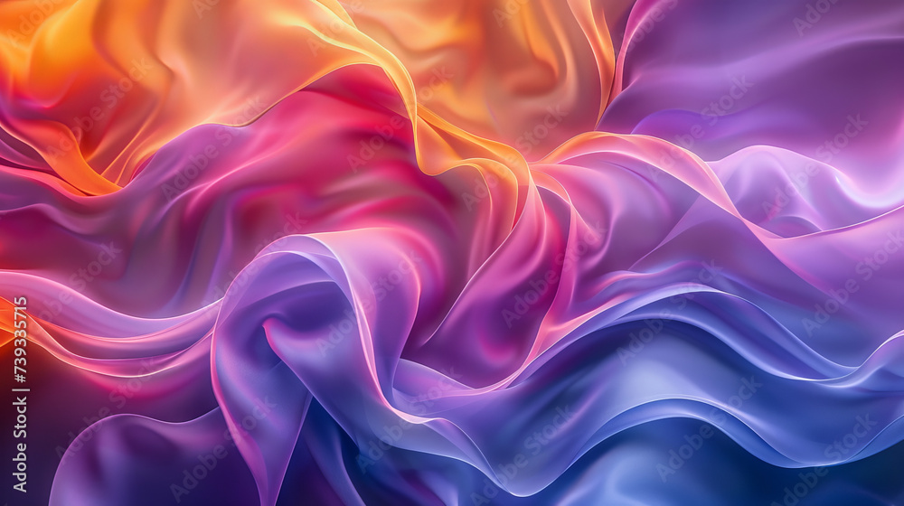 Canvas Prints flowing colors, digital art, smooth gradient wave pattern