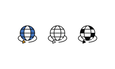 World Grid icons vector stock illustration