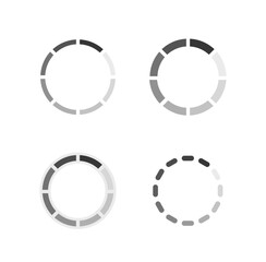 Circle Progress Loading Icons, Isolated Circular Vector Symbols For Web Interface, Downloading, Uploading Process