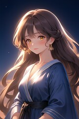 Photo d'une femme avec un effet féérique