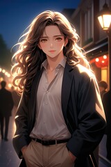 Photo d'un homme avec un effet féérique