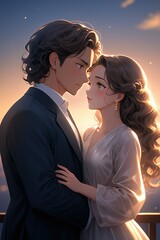 Photo de Couple avec un effet féérique