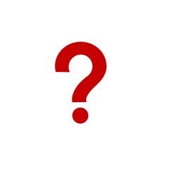 red question mark  on white background