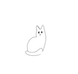 Cat illustration on white background animals