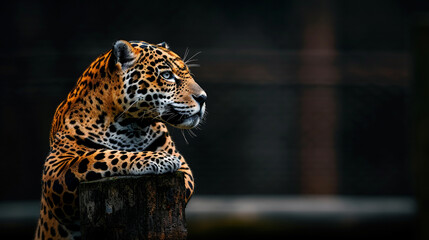leopard in front of a wall