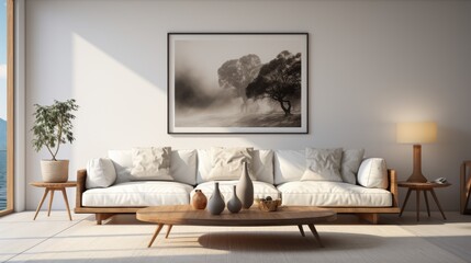 A collection of minimalist home decor, sleek lines, monochromatic color palettes, and geometric shap