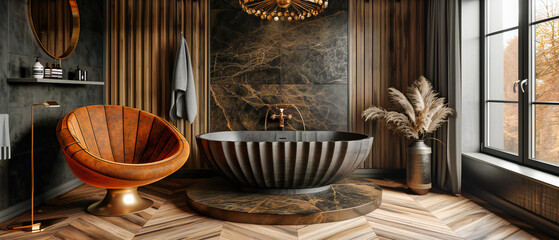Modern elegance in bathroom design, where luxury meets functionality in a space designed for relaxation and tranquility