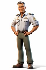 Obraz premium smiling male park ranger in uniform