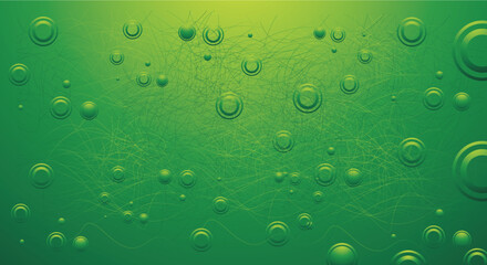 Modern abstract background with memphis elements in greend gradients and retro