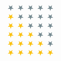 flat set of rating stars icons , stars and rating review  - obrazy, fototapety, plakaty