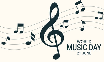 World Music Day with musical instruments vector. Different musical instruments silhouette vector. Music Day Poster, June 21st. © creative.vector
