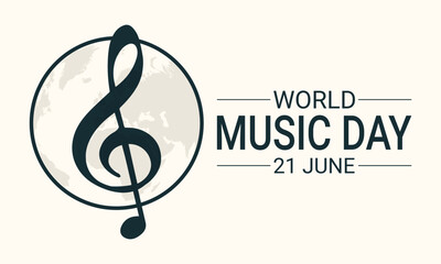 World Music Day with musical instruments vector. Different musical instruments silhouette vector. Music Day Poster, June 21st.