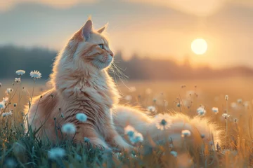 Fotobehang lynx in the sunset © lc design