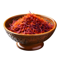 Fototapeta premium The red gold: a bunch of moroccan saffron treads on white and transparent background