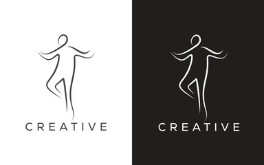 Weight loss vector logo. Slim body shape logo. female Slim body outline logo. fitness logo