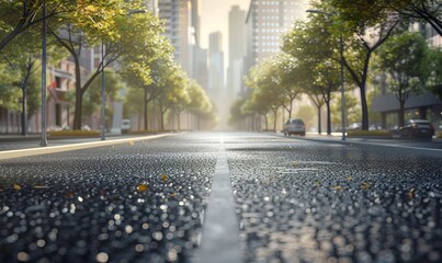 asphalt on the city 