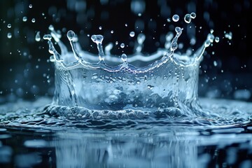 water splash on blue background