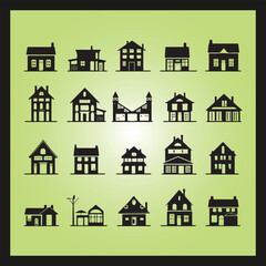 House silhouette set