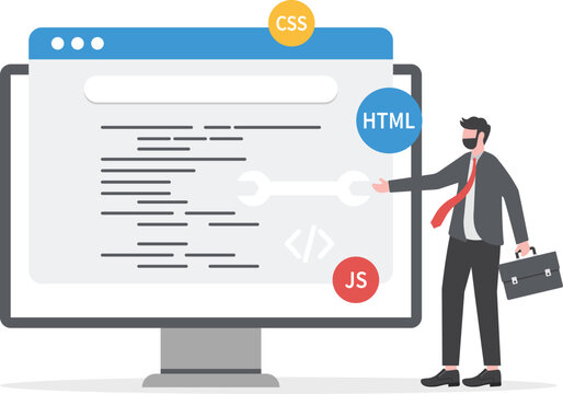 Web Development and Website programming coding vector concept

