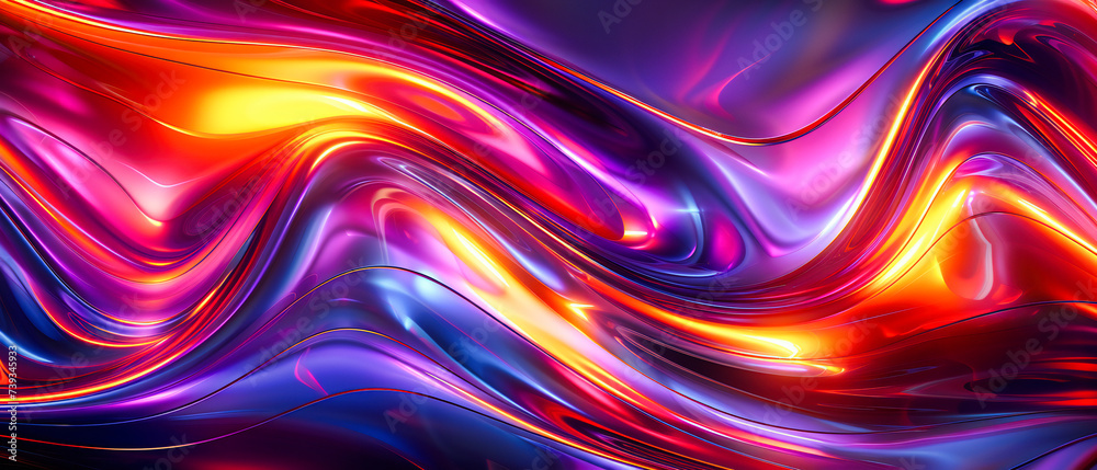 Fototapete vivid abstract shapes in motion, a dynamic blend of colors and forms, crafting a backdrop of futuris