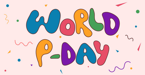 World party day poster. Holiday decoration
