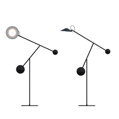 floor lamp isolated on transparent background, interior lighting, 3D illustration, cg render
