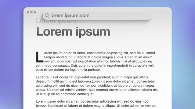 Browser window opening animation with entry of a phrase, and space for presenting content. Perfect for advertising your website