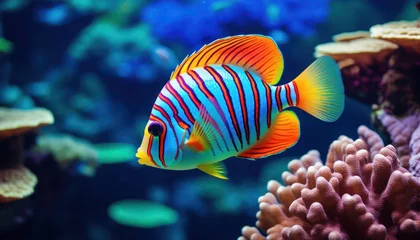 Fotobehang Fish in the water, coral reef, underwater life, various fish and exotic coral reefs © Virgo Studio Maple