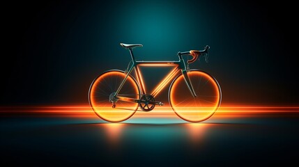 Fototapeta premium The colorful light trails from fast-moving bicycles create beautiful light trails along the way. The empty space created in the image is a great place to add additional text or information. This is.