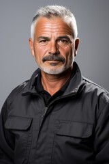 Fototapeta premium Headshot of a man in a black jacket