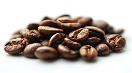 Fototapeta premium Close-up of a pile of coffee beans