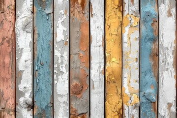 Colorful wooden fence texture background