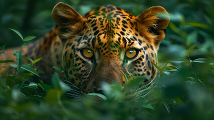  closeup face of leopard