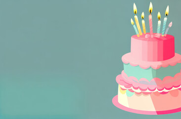 Image of a cake on a light background with space for text