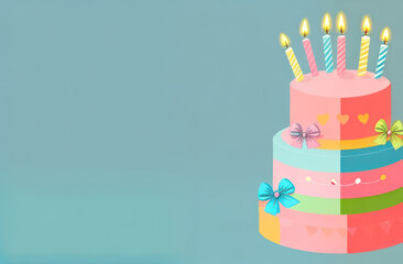 Image of a cake on a light background with space for text