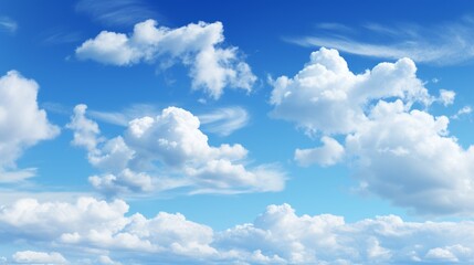Blue sky with white clouds background - obrazy, fototapety, plakaty