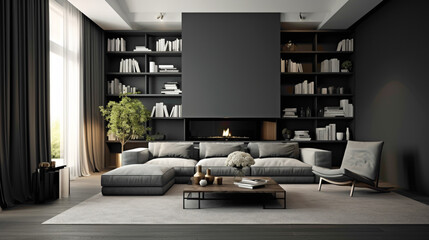 A radiant steel gray wall, defining a space with modern simplicity and sophistication.